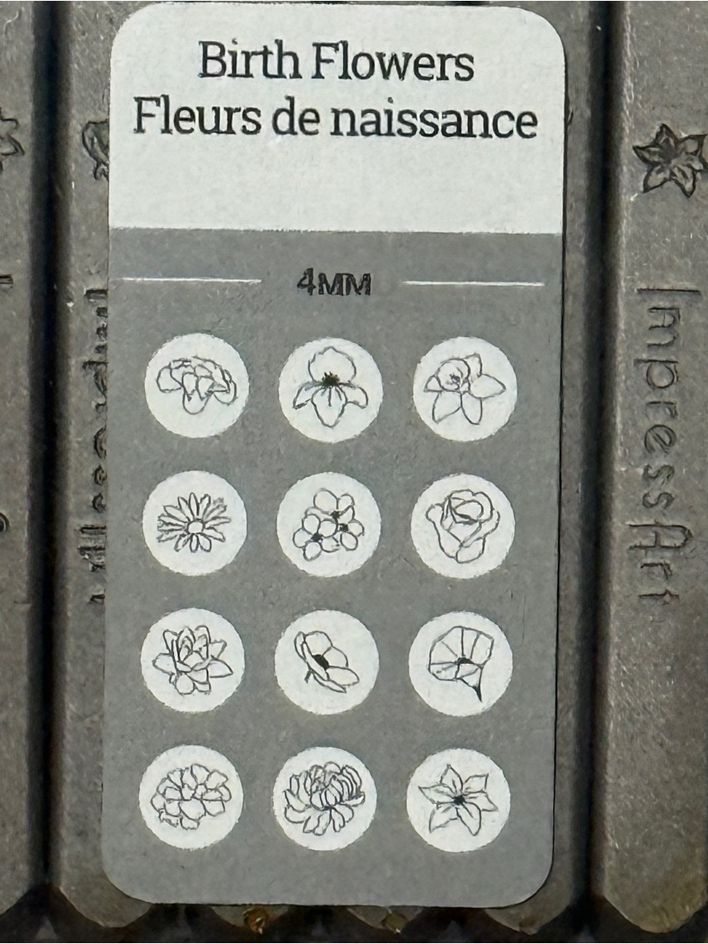 ImpressArt Birth Flowers Stamp Pack 4mm, 12pc - Picture 2 of 7